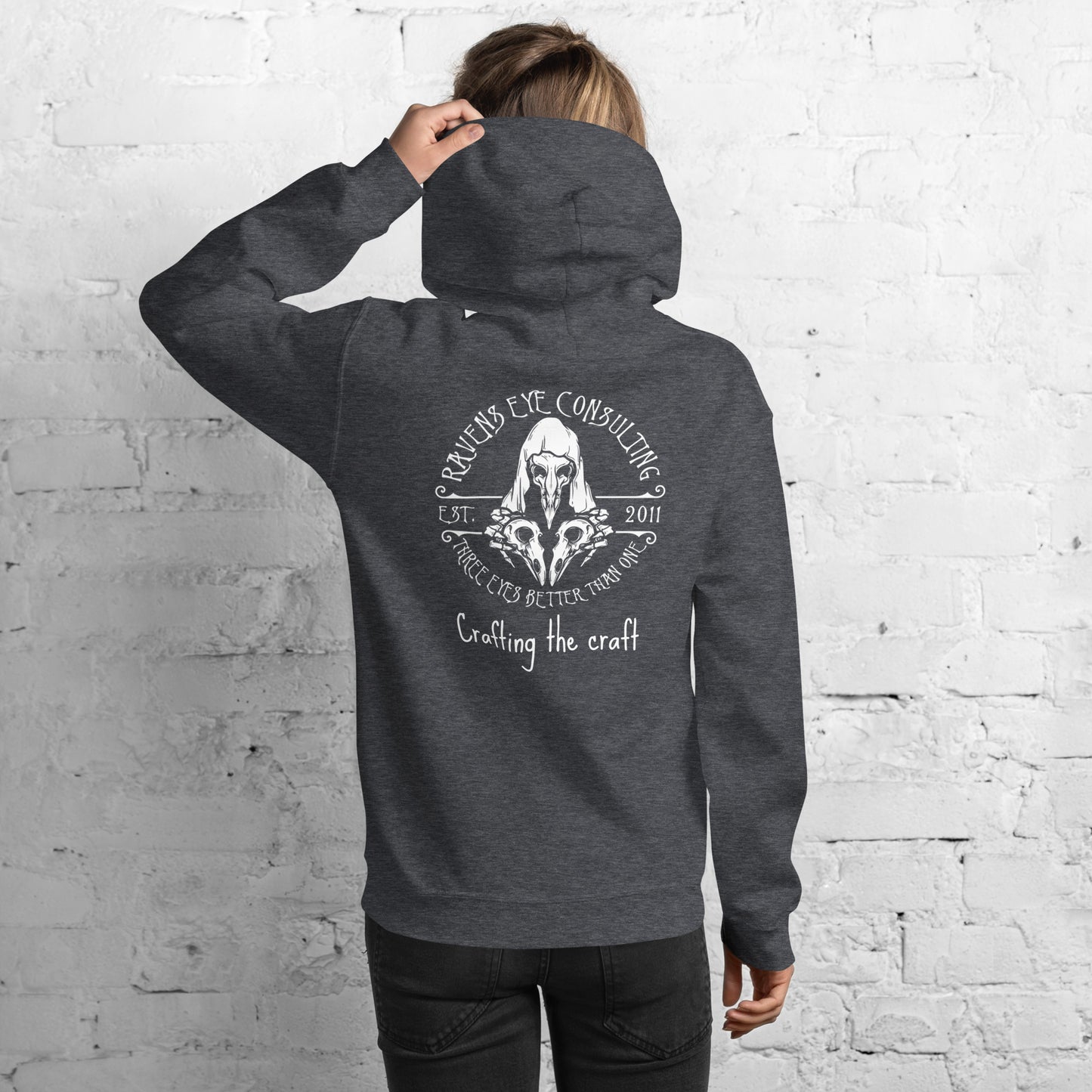 Unisex Hoodie, shown on model