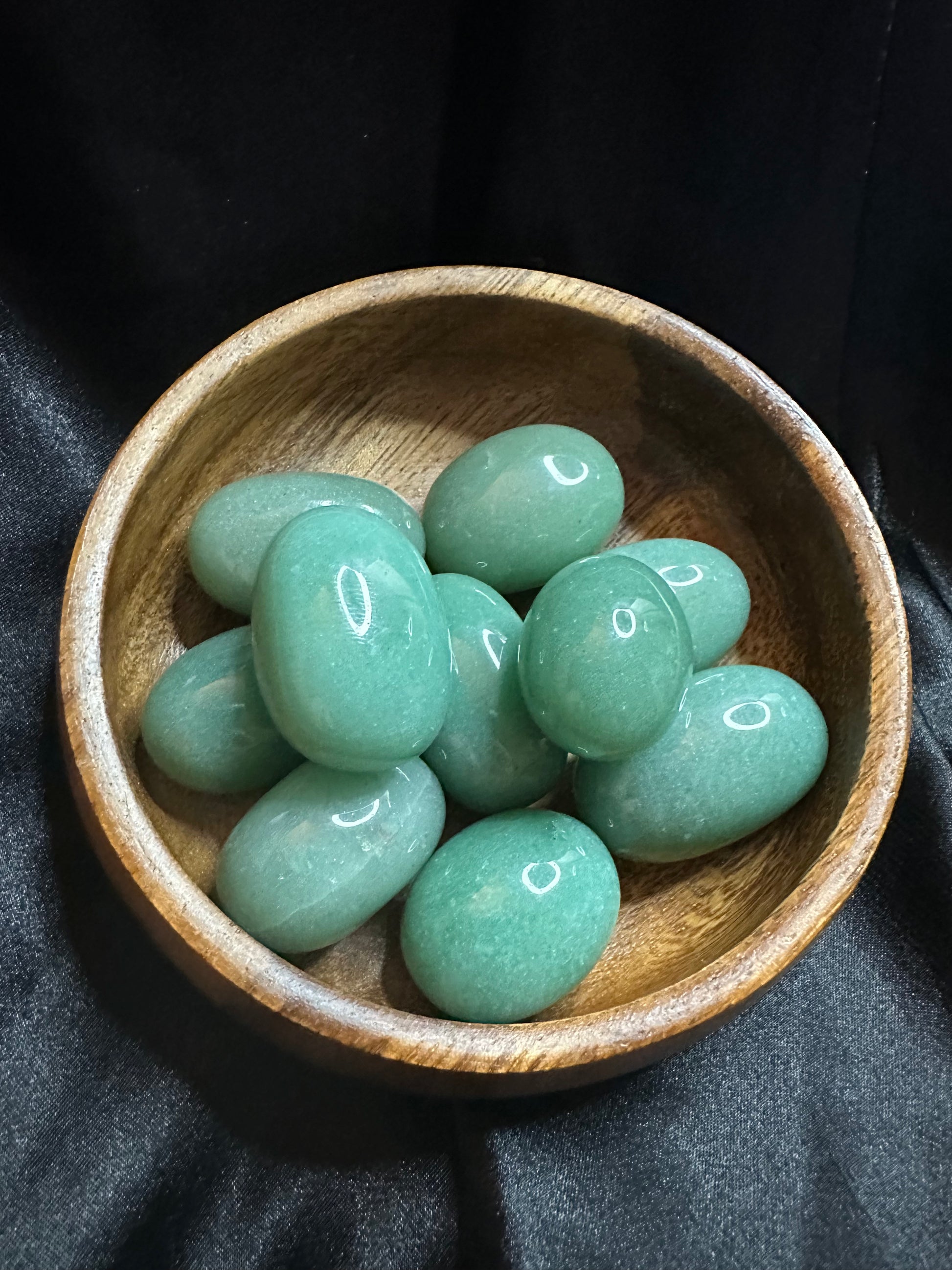Green Aventurine tumbled stone, soft mottled green