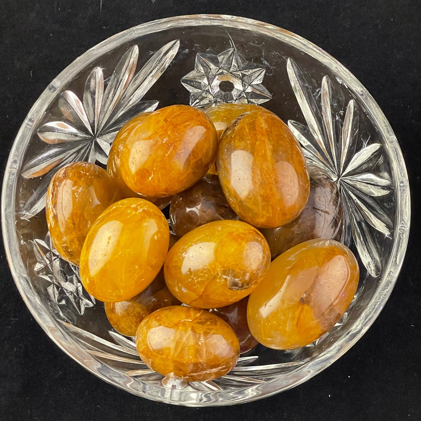 Golden Healer tumbled stone, clear quartz washed with golden iron