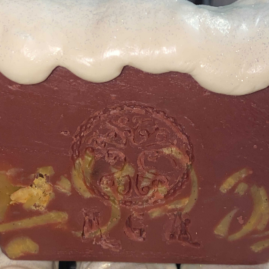 Red Velvet Cinnamon Roll - Legacy Recipe, a close view of the bar