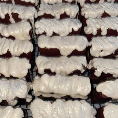 Red Velvet Cinnamon Roll - Legacy Recipe, shown unwrapped