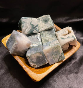Moss Agate Cube