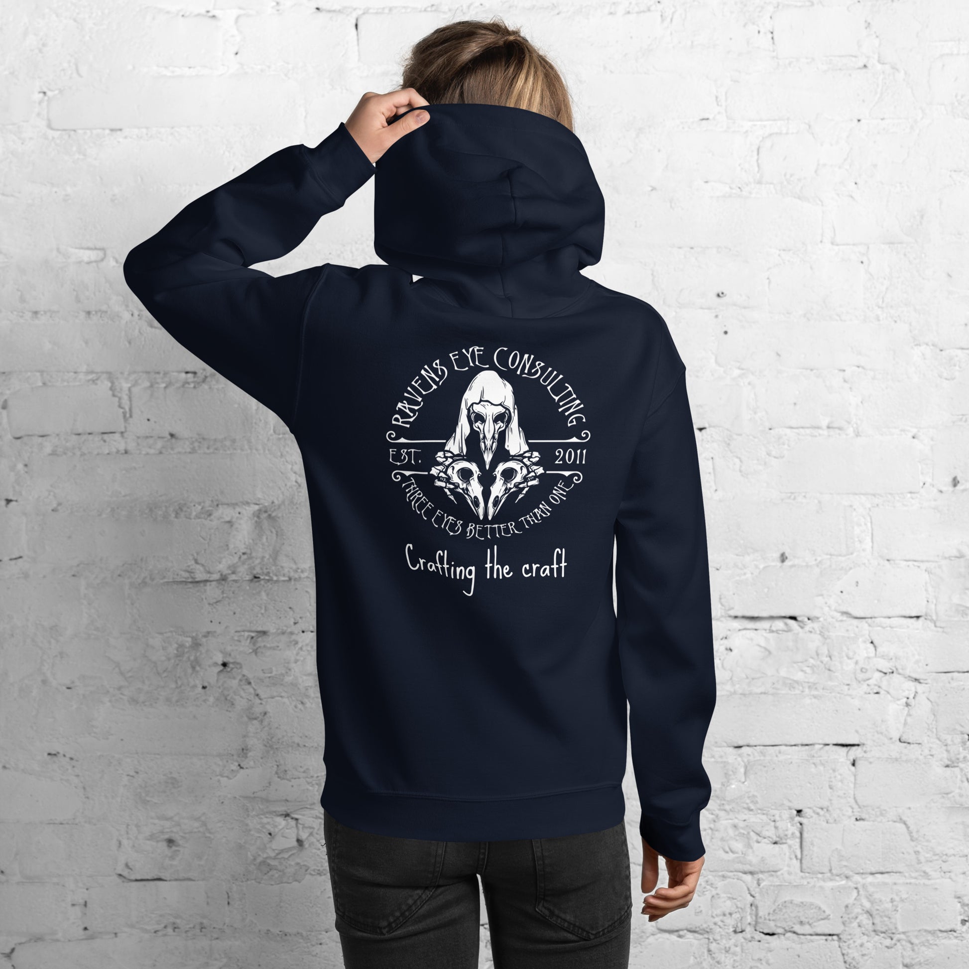 Unisex Hoodie, a close view of the print