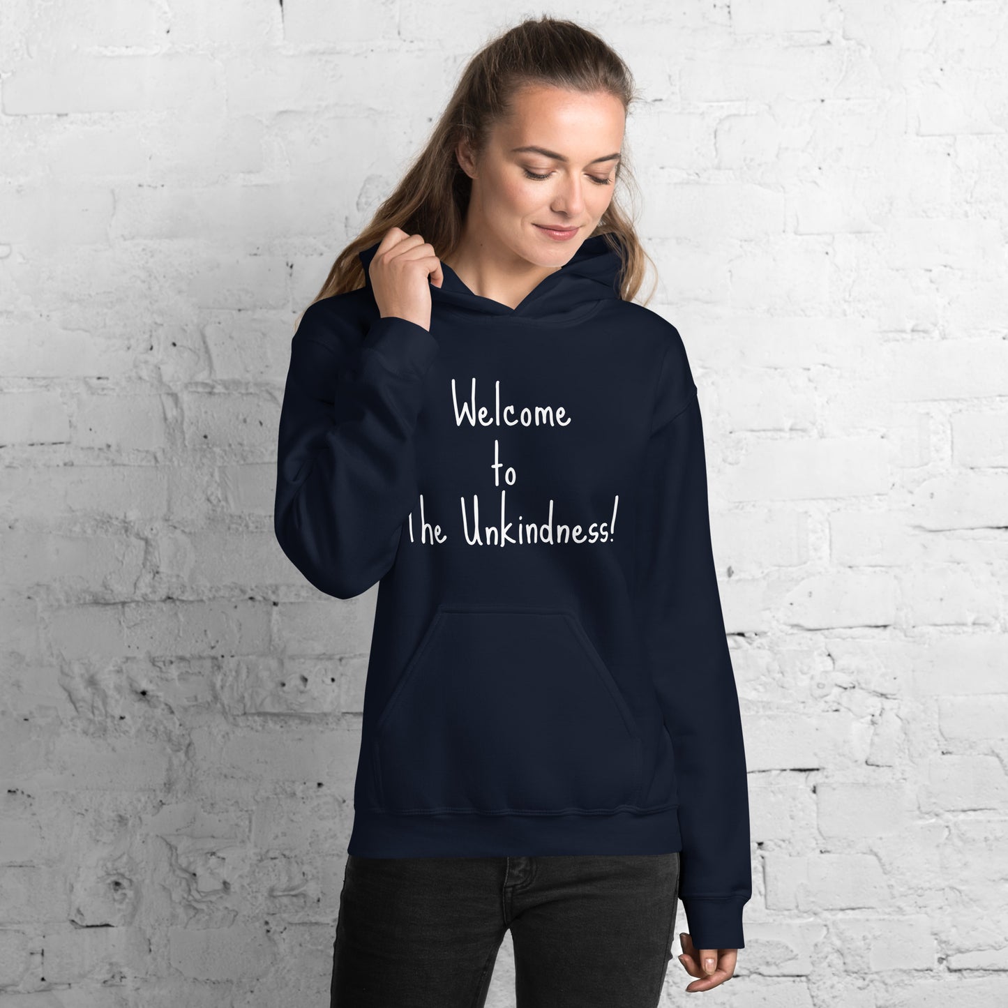 Unisex Hoodie, shown on model